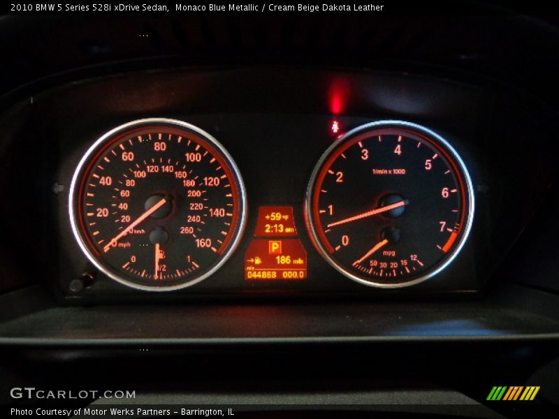 Monaco Blue Metallic / Cream Beige Dakota Leather 2010 BMW 5 Series 528i xDrive Sedan