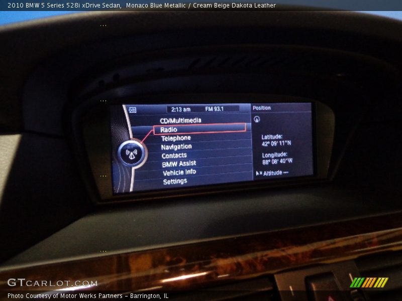 Monaco Blue Metallic / Cream Beige Dakota Leather 2010 BMW 5 Series 528i xDrive Sedan