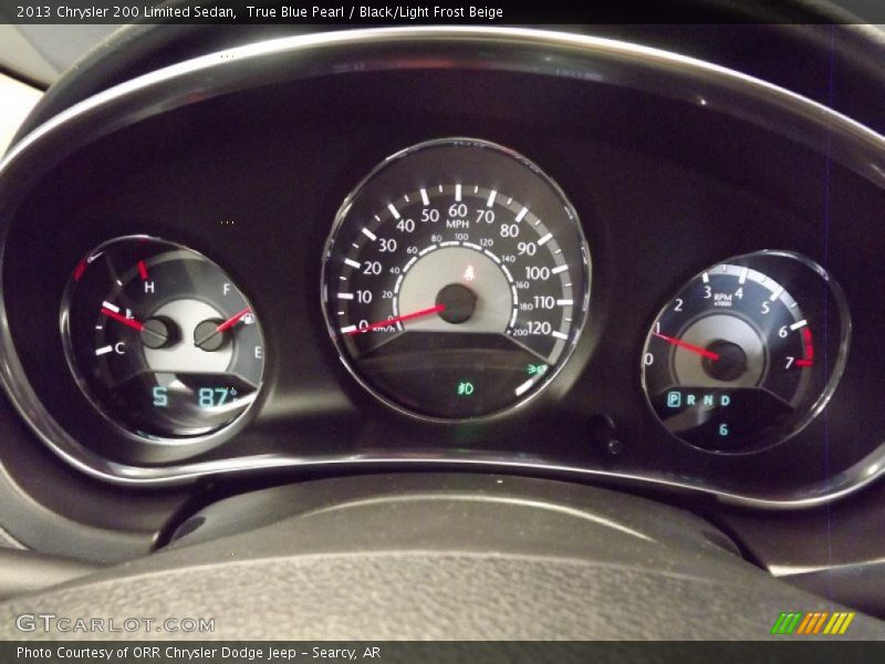 True Blue Pearl / Black/Light Frost Beige 2013 Chrysler 200 Limited Sedan