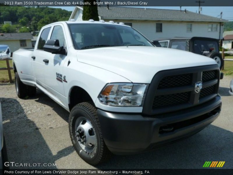 Bright White / Black/Diesel Gray 2013 Ram 3500 Tradesman Crew Cab 4x4 Dually