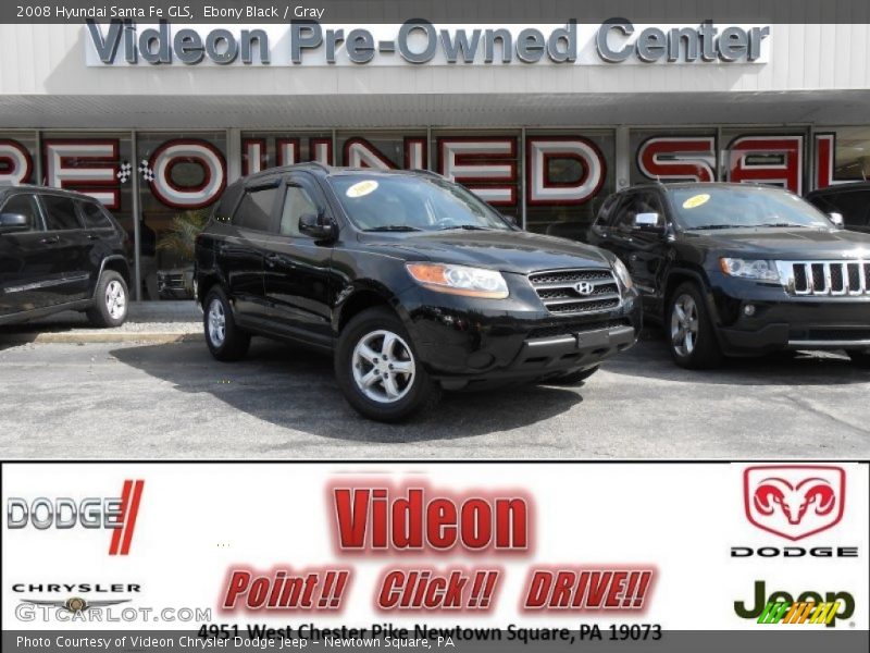 Ebony Black / Gray 2008 Hyundai Santa Fe GLS