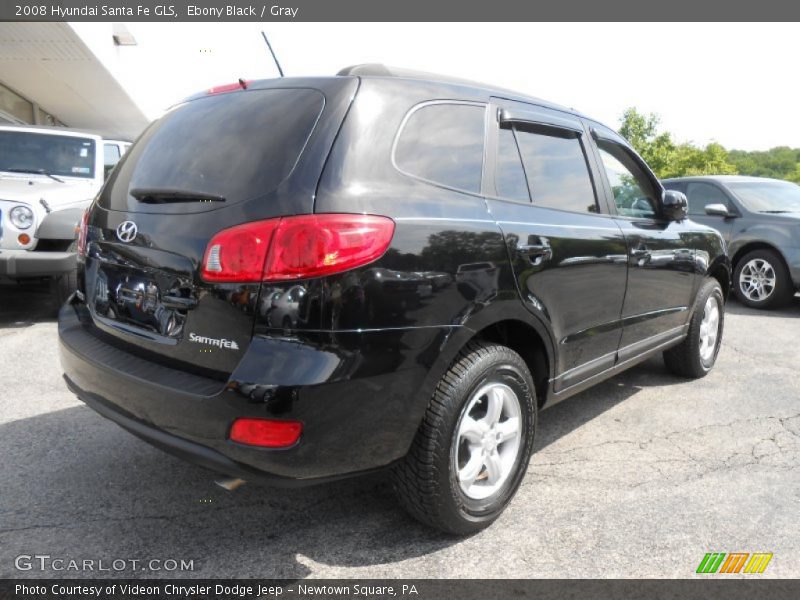 Ebony Black / Gray 2008 Hyundai Santa Fe GLS