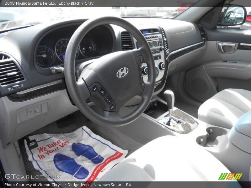 Ebony Black / Gray 2008 Hyundai Santa Fe GLS