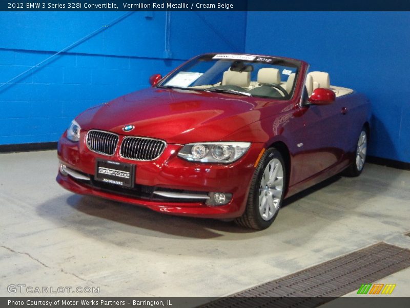 Vermilion Red Metallic / Cream Beige 2012 BMW 3 Series 328i Convertible