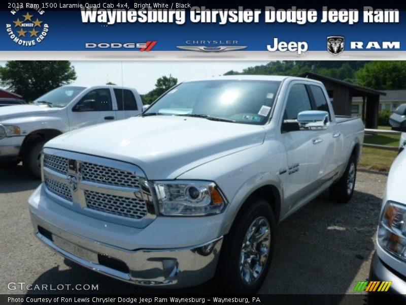 Bright White / Black 2013 Ram 1500 Laramie Quad Cab 4x4
