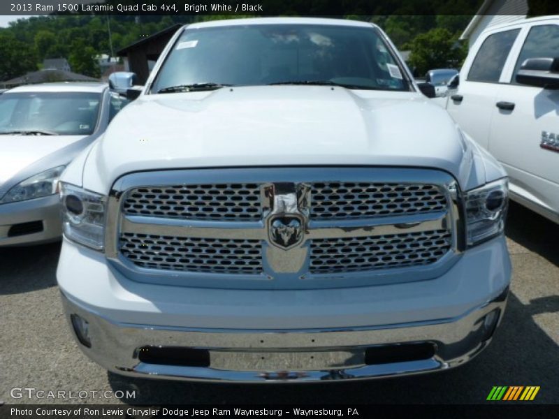 Bright White / Black 2013 Ram 1500 Laramie Quad Cab 4x4