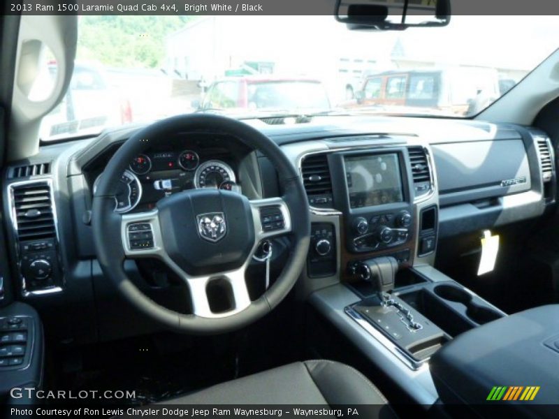 Bright White / Black 2013 Ram 1500 Laramie Quad Cab 4x4