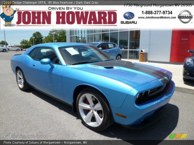 B5 Blue Pearlcoat / Dark Slate Gray 2010 Dodge Challenger SRT8