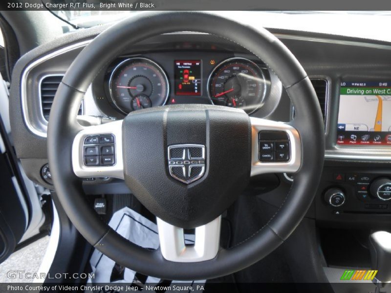 Bright White / Black 2012 Dodge Charger R/T Plus