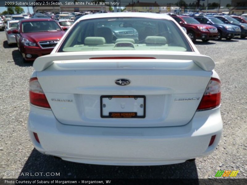 Satin White Pearl / Warm Ivory 2009 Subaru Legacy 2.5i Sedan