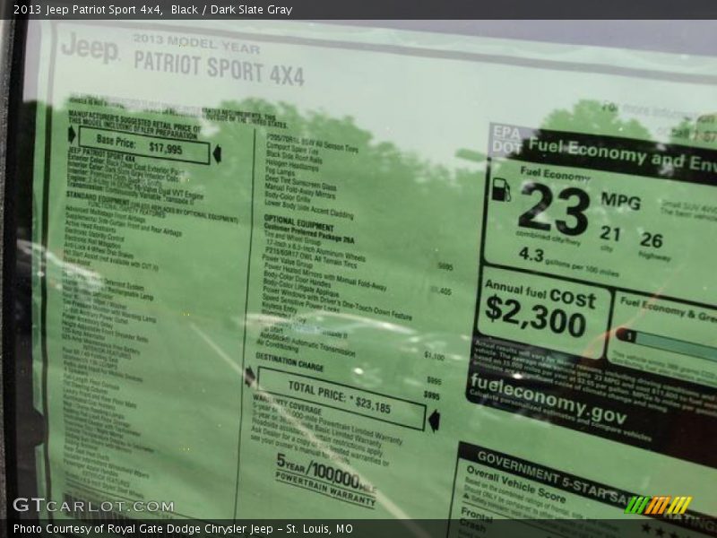 Black / Dark Slate Gray 2013 Jeep Patriot Sport 4x4