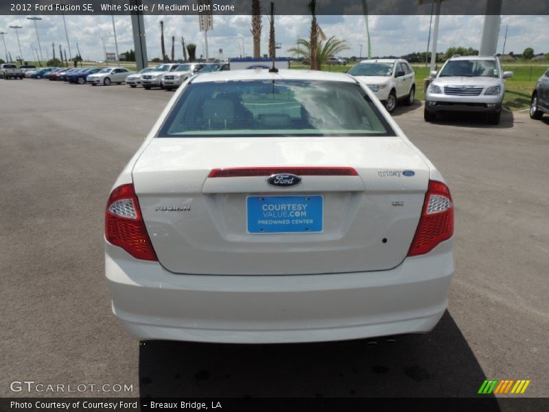 White Suede / Medium Light Stone 2012 Ford Fusion SE