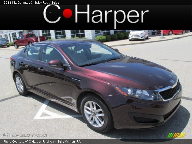 Spicy Red / Beige 2011 Kia Optima LX