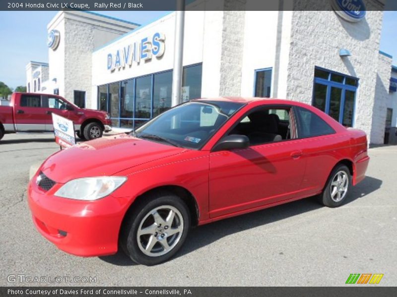 Rally Red / Black 2004 Honda Civic LX Coupe