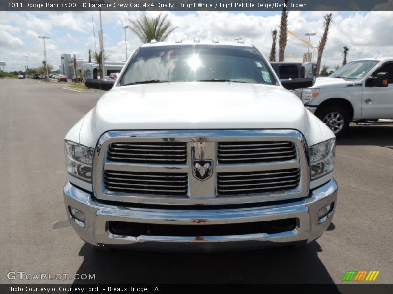 Bright White / Light Pebble Beige/Bark Brown 2011 Dodge Ram 3500 HD Laramie Crew Cab 4x4 Dually