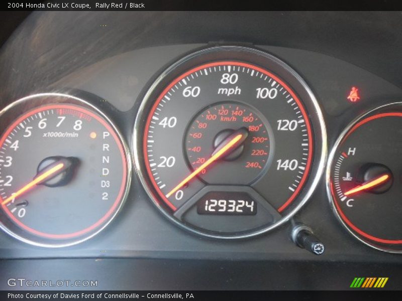 Rally Red / Black 2004 Honda Civic LX Coupe