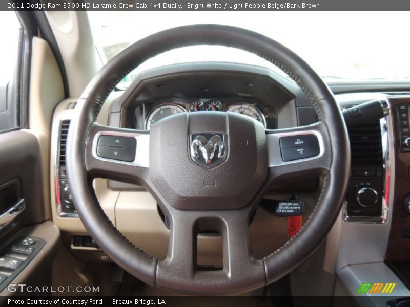 Bright White / Light Pebble Beige/Bark Brown 2011 Dodge Ram 3500 HD Laramie Crew Cab 4x4 Dually