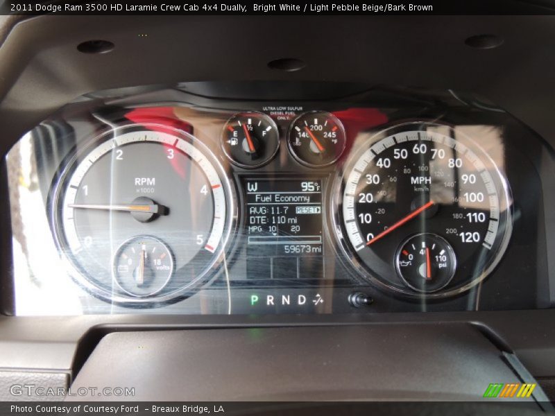 Bright White / Light Pebble Beige/Bark Brown 2011 Dodge Ram 3500 HD Laramie Crew Cab 4x4 Dually