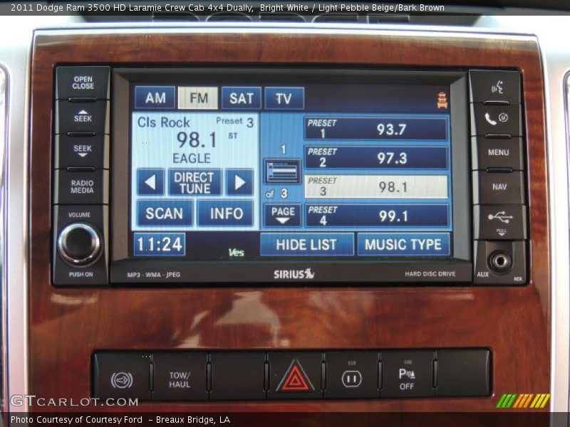 Bright White / Light Pebble Beige/Bark Brown 2011 Dodge Ram 3500 HD Laramie Crew Cab 4x4 Dually