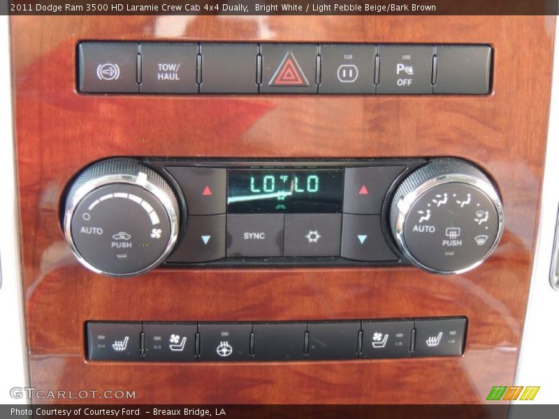 Bright White / Light Pebble Beige/Bark Brown 2011 Dodge Ram 3500 HD Laramie Crew Cab 4x4 Dually