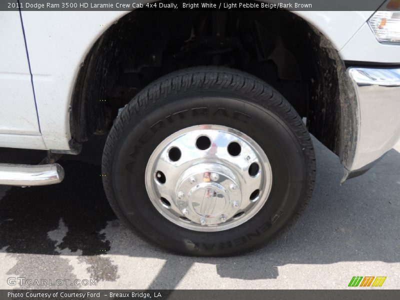 Bright White / Light Pebble Beige/Bark Brown 2011 Dodge Ram 3500 HD Laramie Crew Cab 4x4 Dually