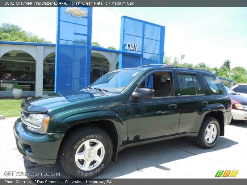 Forest Green Metallic / Medium Oak 2002 Chevrolet TrailBlazer LS 4x4