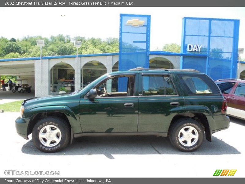 Forest Green Metallic / Medium Oak 2002 Chevrolet TrailBlazer LS 4x4