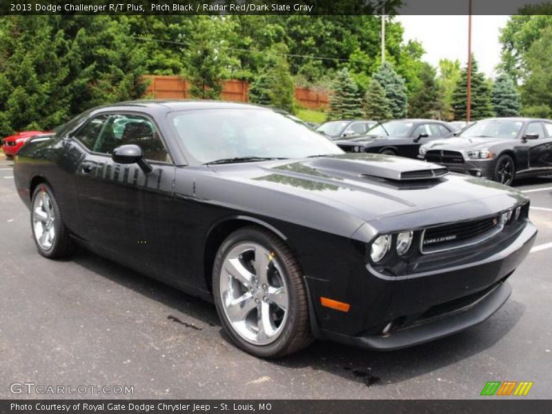 Pitch Black / Radar Red/Dark Slate Gray 2013 Dodge Challenger R/T Plus