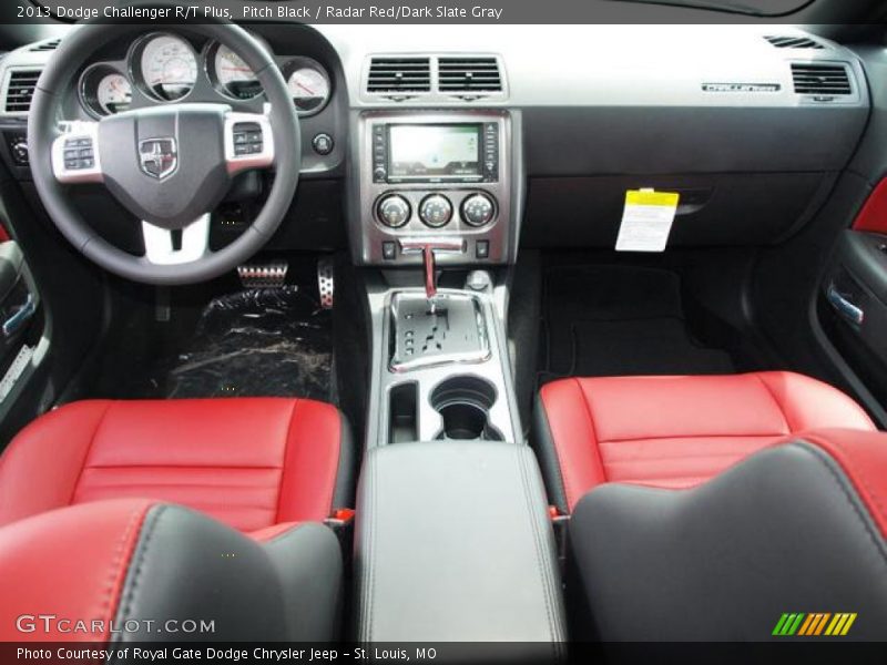 Pitch Black / Radar Red/Dark Slate Gray 2013 Dodge Challenger R/T Plus
