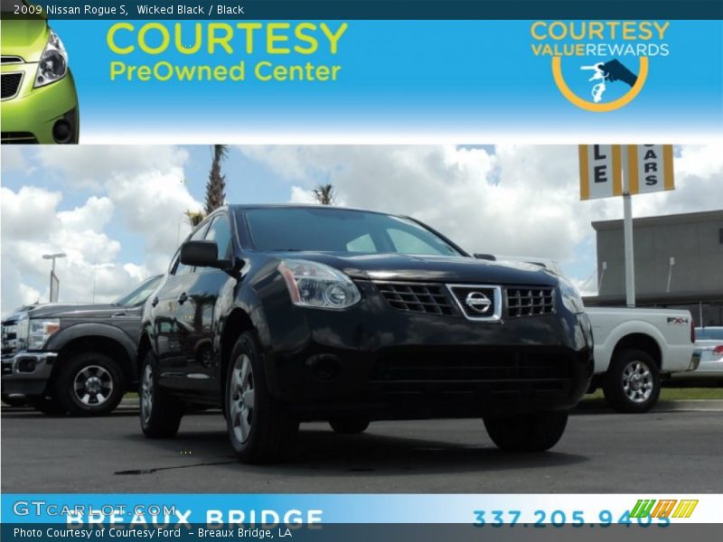 Wicked Black / Black 2009 Nissan Rogue S