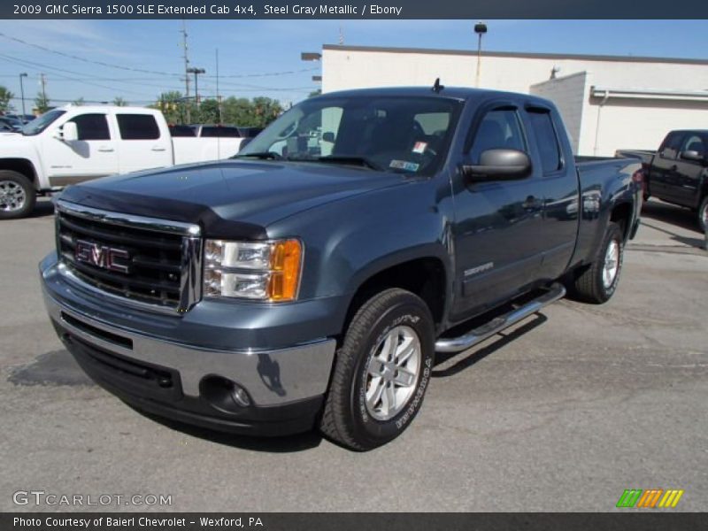 Steel Gray Metallic / Ebony 2009 GMC Sierra 1500 SLE Extended Cab 4x4
