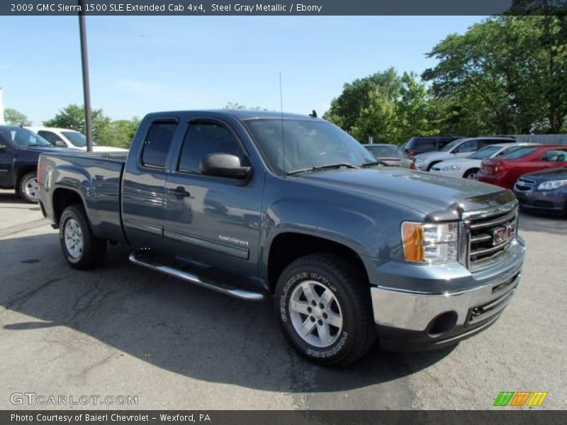 Steel Gray Metallic / Ebony 2009 GMC Sierra 1500 SLE Extended Cab 4x4