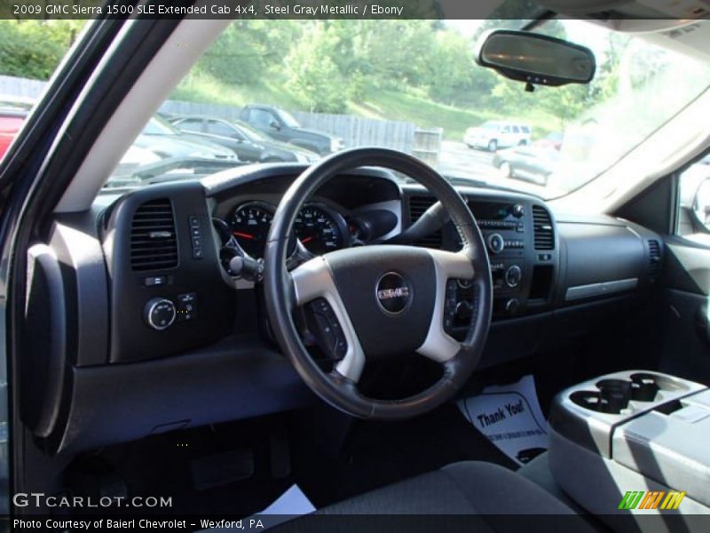 Steel Gray Metallic / Ebony 2009 GMC Sierra 1500 SLE Extended Cab 4x4