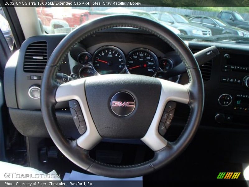 Steel Gray Metallic / Ebony 2009 GMC Sierra 1500 SLE Extended Cab 4x4