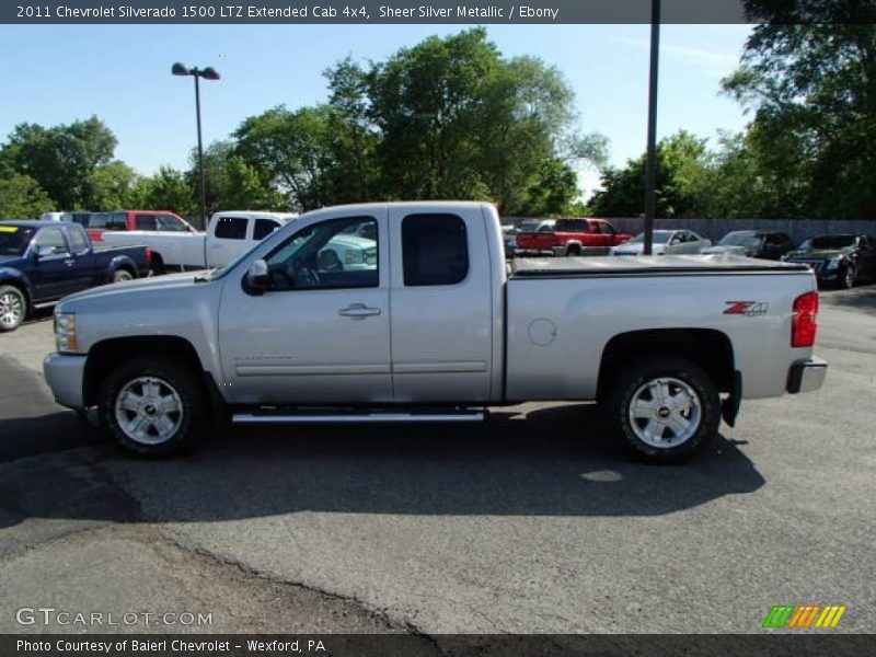 Sheer Silver Metallic / Ebony 2011 Chevrolet Silverado 1500 LTZ Extended Cab 4x4