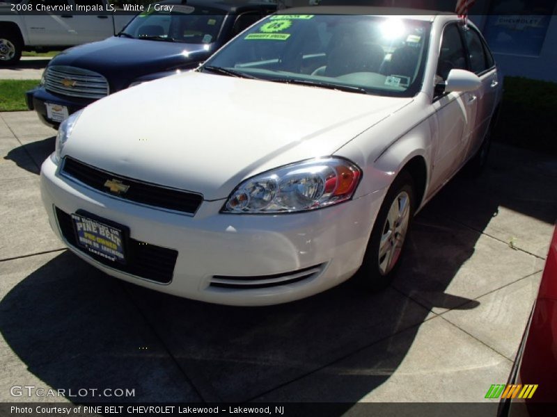 White / Gray 2008 Chevrolet Impala LS