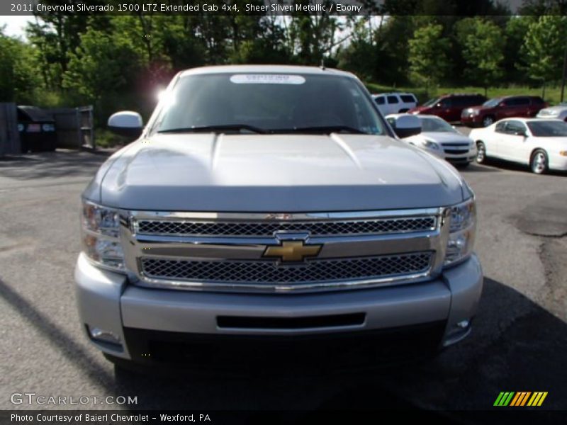 Sheer Silver Metallic / Ebony 2011 Chevrolet Silverado 1500 LTZ Extended Cab 4x4