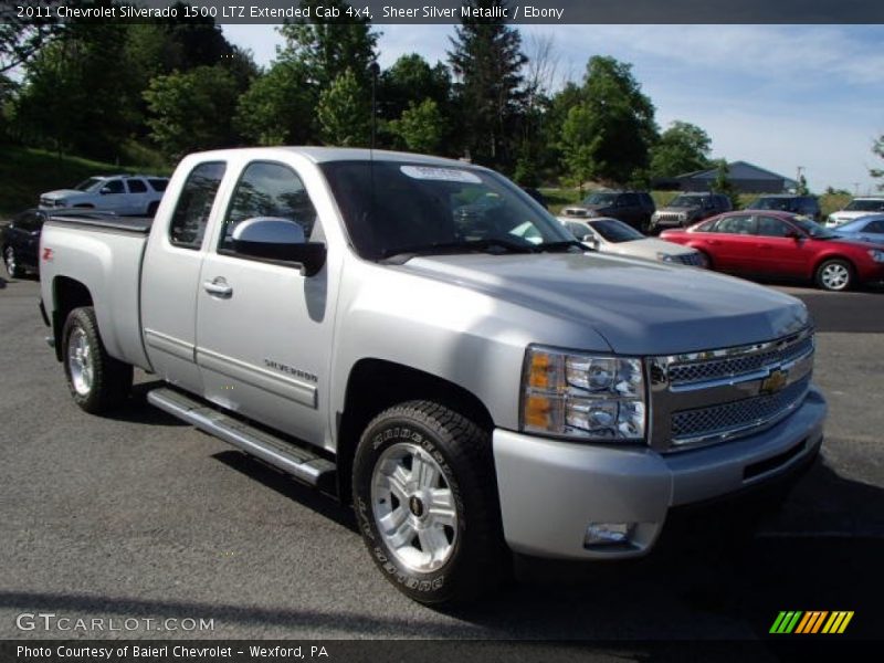 Sheer Silver Metallic / Ebony 2011 Chevrolet Silverado 1500 LTZ Extended Cab 4x4