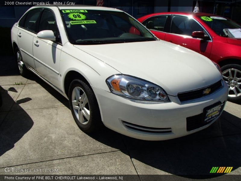 White / Gray 2008 Chevrolet Impala LS
