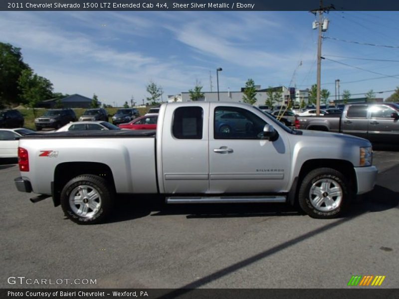 Sheer Silver Metallic / Ebony 2011 Chevrolet Silverado 1500 LTZ Extended Cab 4x4