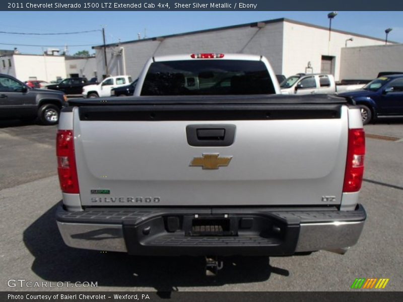 Sheer Silver Metallic / Ebony 2011 Chevrolet Silverado 1500 LTZ Extended Cab 4x4