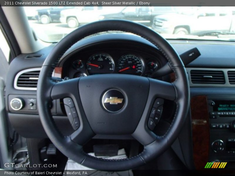 Sheer Silver Metallic / Ebony 2011 Chevrolet Silverado 1500 LTZ Extended Cab 4x4