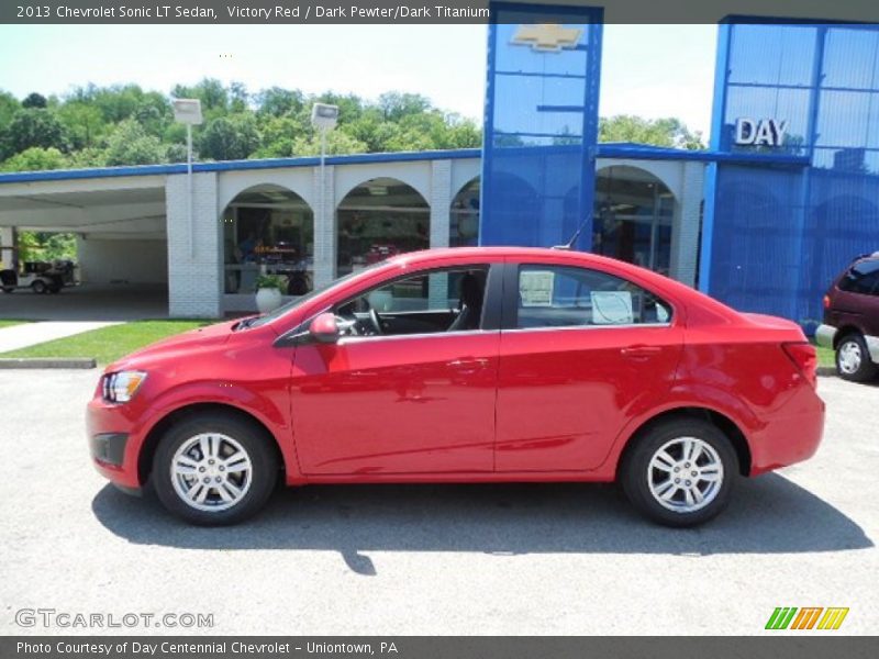Victory Red / Dark Pewter/Dark Titanium 2013 Chevrolet Sonic LT Sedan