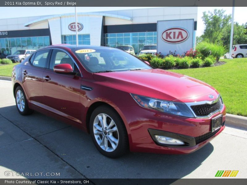 Spicy Red / Beige 2011 Kia Optima EX