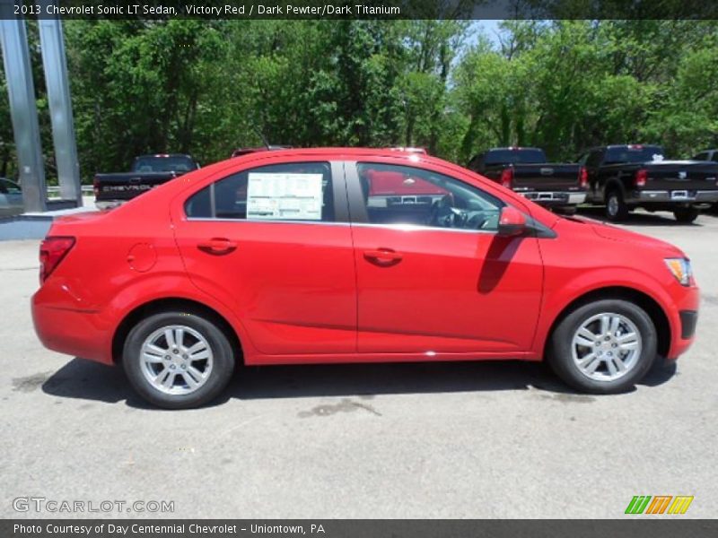 Victory Red / Dark Pewter/Dark Titanium 2013 Chevrolet Sonic LT Sedan
