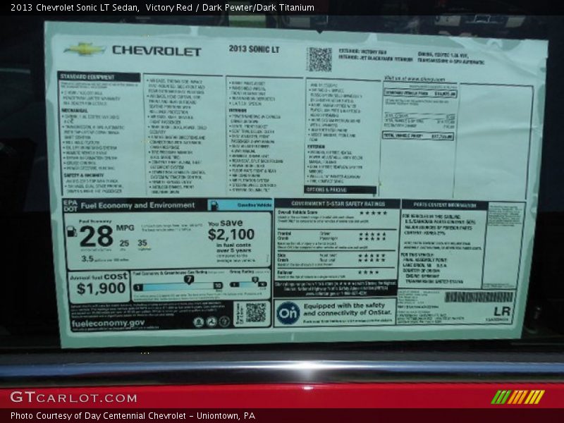 Victory Red / Dark Pewter/Dark Titanium 2013 Chevrolet Sonic LT Sedan