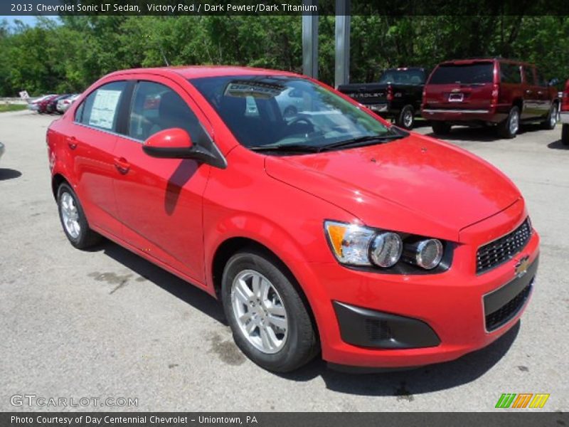 Victory Red / Dark Pewter/Dark Titanium 2013 Chevrolet Sonic LT Sedan