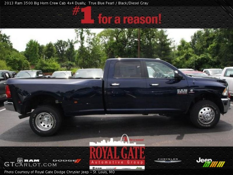 True Blue Pearl / Black/Diesel Gray 2013 Ram 3500 Big Horn Crew Cab 4x4 Dually