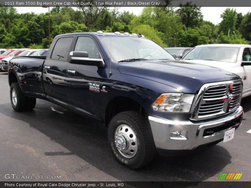 True Blue Pearl / Black/Diesel Gray 2013 Ram 3500 Big Horn Crew Cab 4x4 Dually