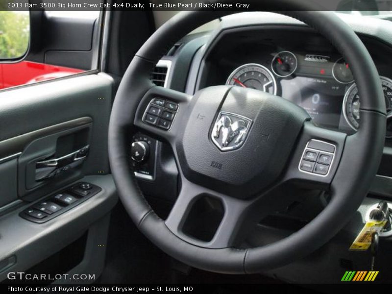 True Blue Pearl / Black/Diesel Gray 2013 Ram 3500 Big Horn Crew Cab 4x4 Dually